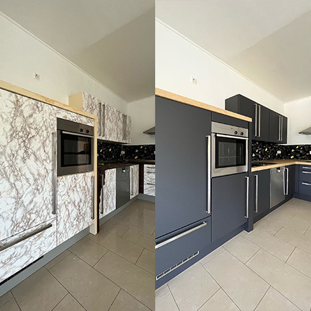 Avant / Après : l’impact du covering dans un salon